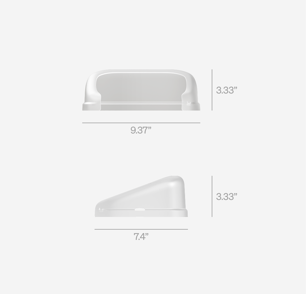 Petlibro PETLIBRO white pet cat feeder fountain litter box ramp, size diagram 9.37x3.33 in and 7.4x3.33 in