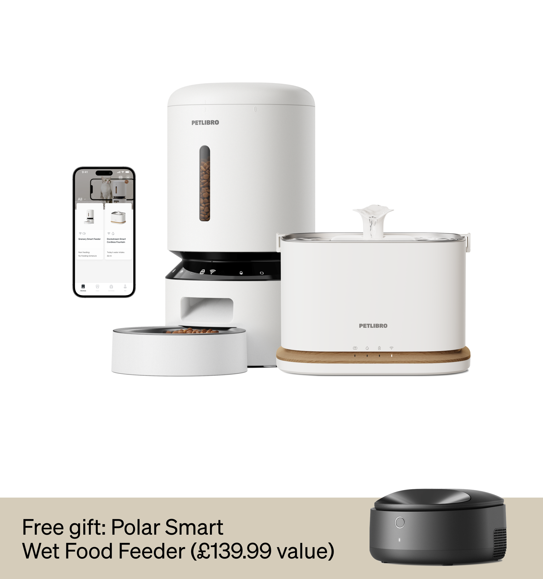 Granary Smart Camera Feeder & Dockstream 2 Smart Fountain