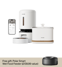 Petlibro PETLIBRO cat pet fountain and automatic feeder set with app view; white units, plus litter box shown below
