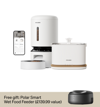 Petlibro PETLIBRO cat pet fountain and automatic feeder set with app view; white units, plus litter box shown below
