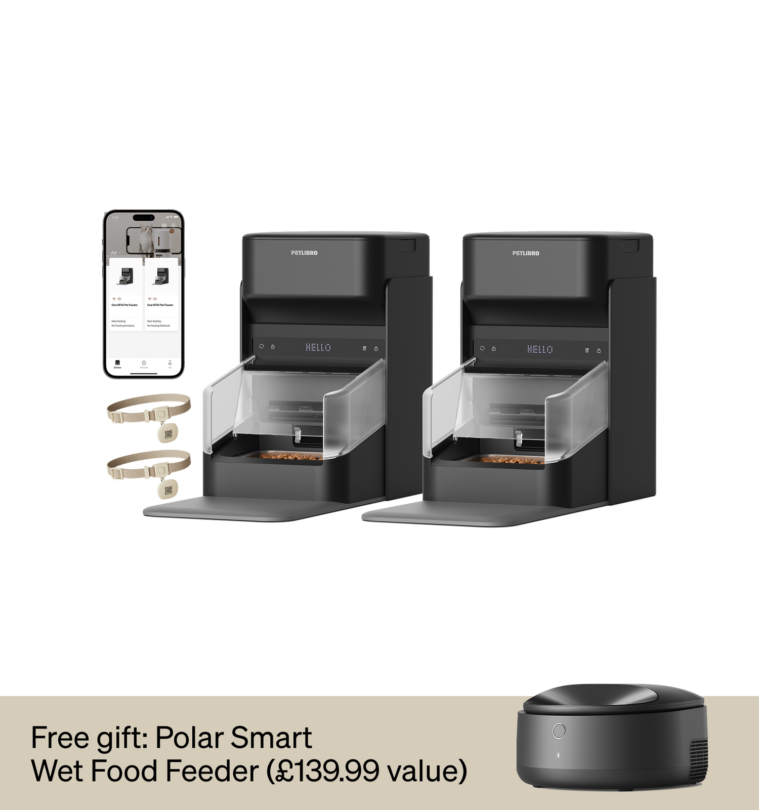 Petlibro PETLIBRO cat pet automatic feeder set with app, RFID collars, plus fountain and litter box gift wet food feeder offer
