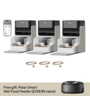 Petlibro PETLIBRO cat pet automatic feeder set with app, plus fountain and litter box; black-gray units with clear food bins