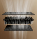 Petlibro PETLIBRO cat pet litter box filter layers, black honeycomb grid between mats; mentions fountain and automatic feeder