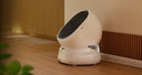 Petlibro PETLIBRO white cat pet litter box beside wall; mentions fountain and automatic feeder for smart home care