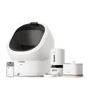Petlibro PETLIBRO white cat pet litter box with automatic feeder and fountain, plus app phone screen and food bowl set