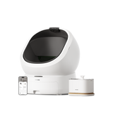 Petlibro PETLIBRO cat pet litter box with fountain and automatic feeder, white smart devices with app screen display