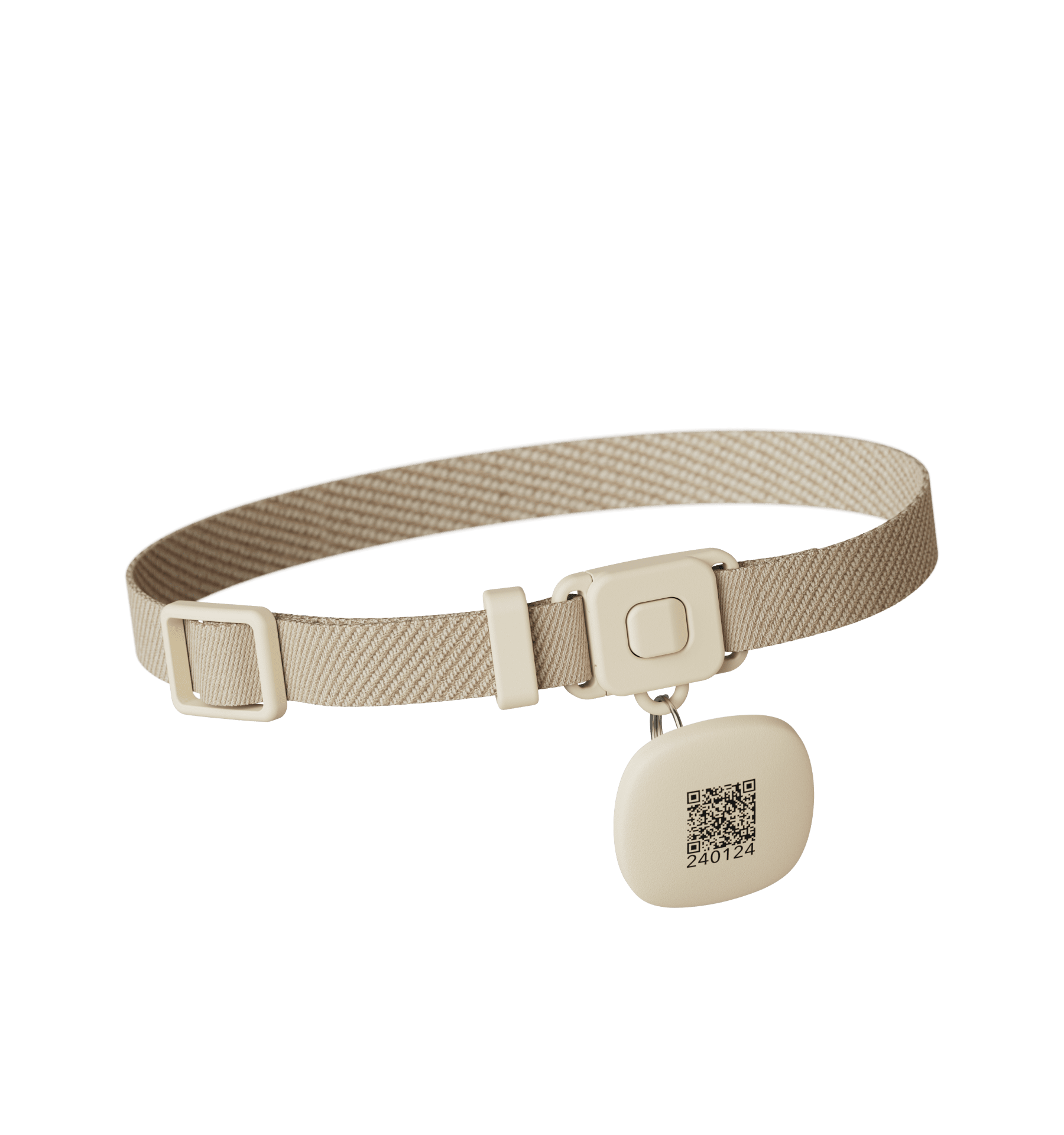 Petlibro collier PETLIBRO beige pour animal de compagnie, chat, avec médaillon QR; mention distributeur automatique de nourriture, fontaine à eau, bac à litière