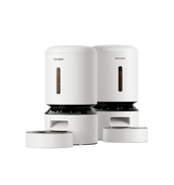 Petlibro PETLIBRO pet cat feeder set in white with kibble window, plus fountain and litter box accessories on white background
