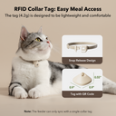 Petlibro lightweight beige RFID collar tag with snap release design and QR code for easy pet meal access