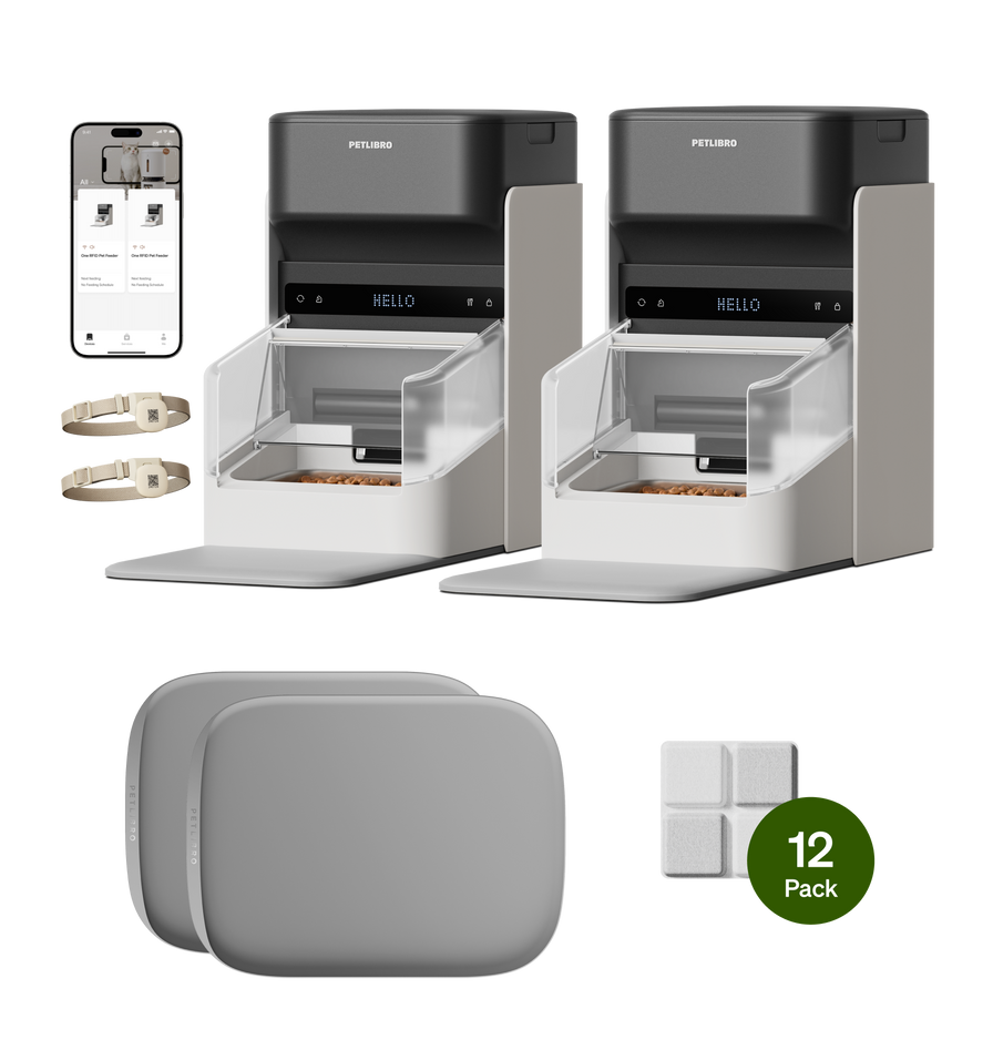 One RFID Smart Feeder & Food Desiccant Bag & Cove Placemat