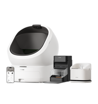Petlibro PETLIBRO cat pet fountain, litter box, and automatic feeder set in white and black with app control phone screen