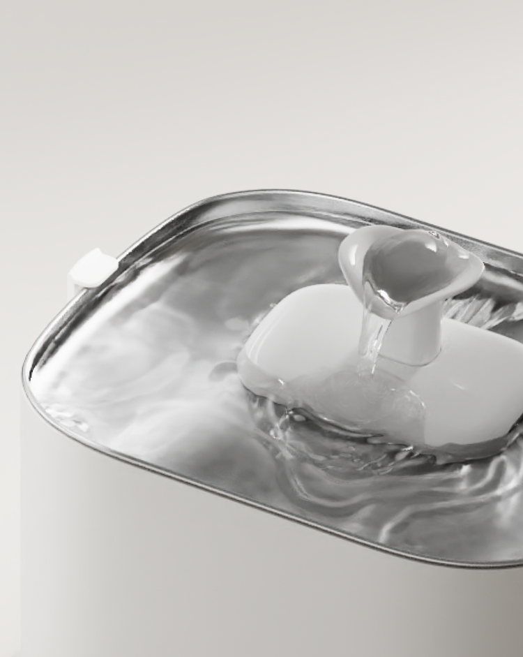 Petlibro PETLIBRO fontaine à eau inox pour animal de compagnie chat, eau en cascade; mention distributeur automatique de nourriture et bac à litière