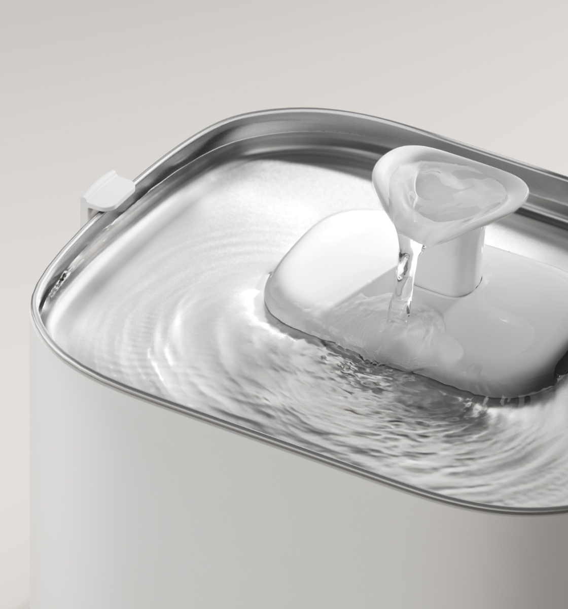 Petlibro PETLIBRO fontaine à eau blanche pour animal de compagnie chat, eau en cascade; mention distributeur automatique de nourriture et bac à litière