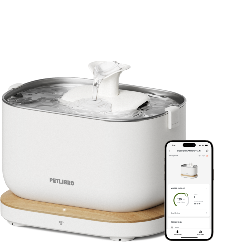 Petlibro PETLIBRO fontaine à eau blanche pour animal de compagnie, chat; appli, distributeur automatique de nourriture, bac à litière