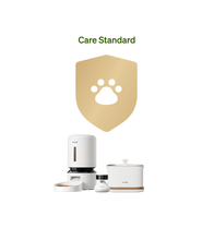 Petlibro smart pet feeder, water fountain, and pet camera set in white with wood accents for automated pet care