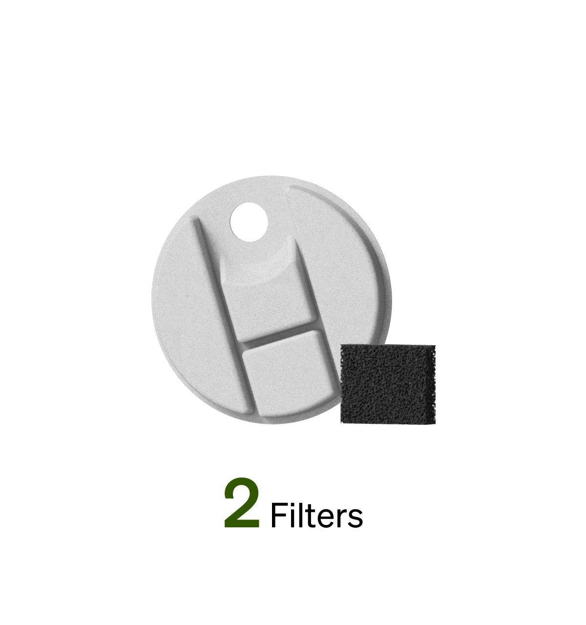 Petlibro PETLIBRO pet cat feeder fountain litter box filters, two-piece set with round white disc and black foam pad